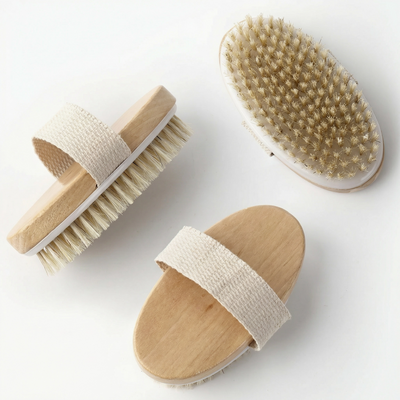 Natural Dry Body Brush – Exfoliating Skin Scrubber for Lymphatic Drainage, Cellulite & Smoother Skin